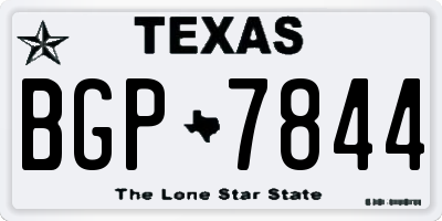 TX license plate BGP7844