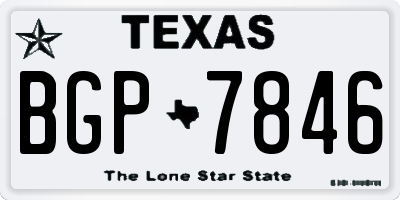 TX license plate BGP7846