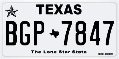 TX license plate BGP7847