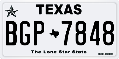 TX license plate BGP7848