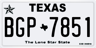 TX license plate BGP7851