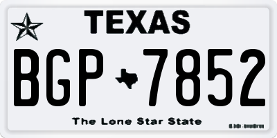 TX license plate BGP7852