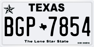TX license plate BGP7854