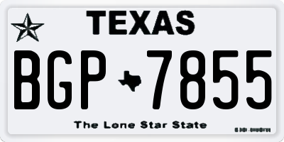 TX license plate BGP7855