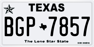 TX license plate BGP7857