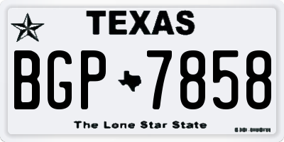 TX license plate BGP7858