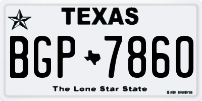 TX license plate BGP7860