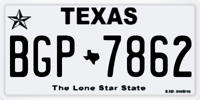 TX license plate BGP7862