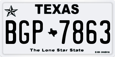 TX license plate BGP7863