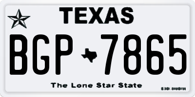 TX license plate BGP7865