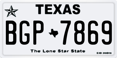 TX license plate BGP7869