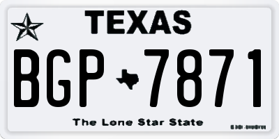 TX license plate BGP7871