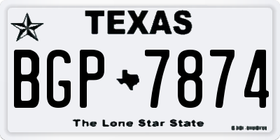 TX license plate BGP7874