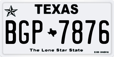 TX license plate BGP7876