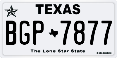 TX license plate BGP7877
