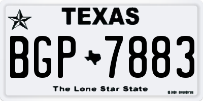 TX license plate BGP7883