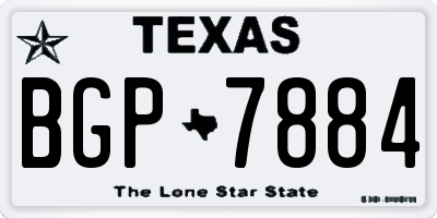 TX license plate BGP7884