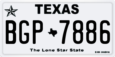 TX license plate BGP7886