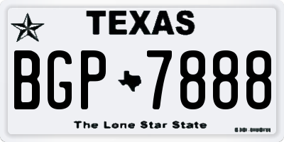 TX license plate BGP7888
