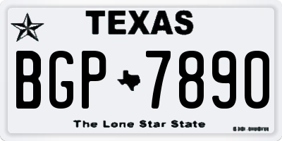 TX license plate BGP7890