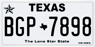 TX license plate BGP7898