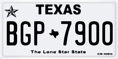 TX license plate BGP7900