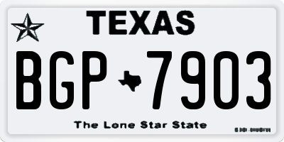 TX license plate BGP7903