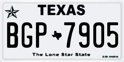 TX license plate BGP7905