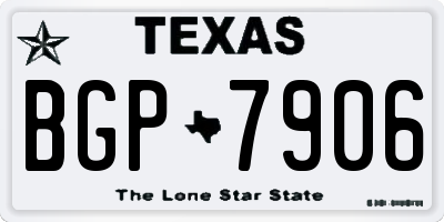 TX license plate BGP7906