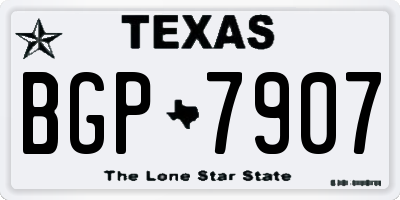 TX license plate BGP7907