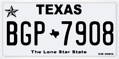 TX license plate BGP7908