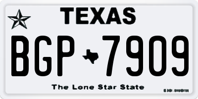 TX license plate BGP7909