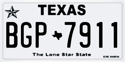 TX license plate BGP7911