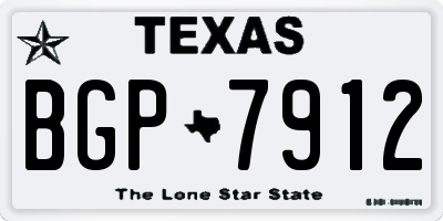 TX license plate BGP7912