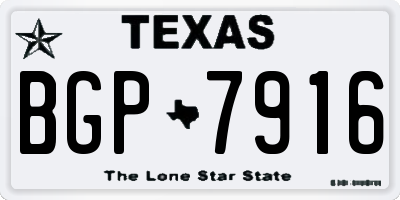 TX license plate BGP7916