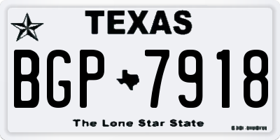 TX license plate BGP7918