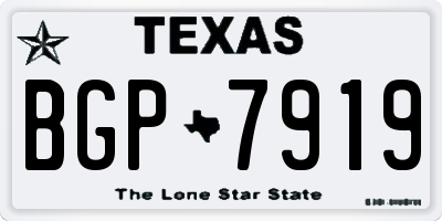 TX license plate BGP7919