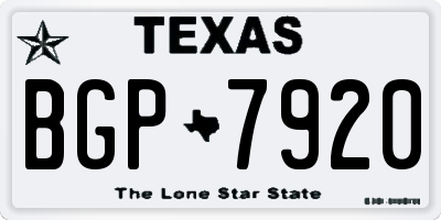 TX license plate BGP7920