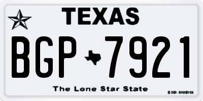 TX license plate BGP7921