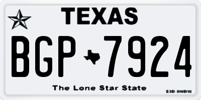 TX license plate BGP7924