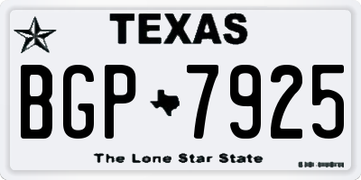TX license plate BGP7925