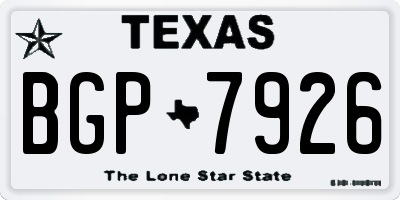 TX license plate BGP7926