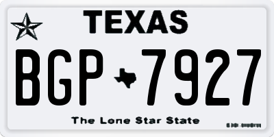 TX license plate BGP7927