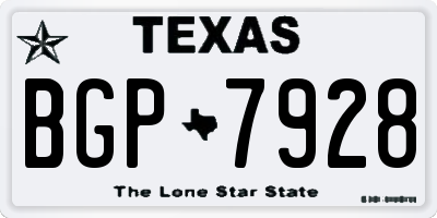 TX license plate BGP7928