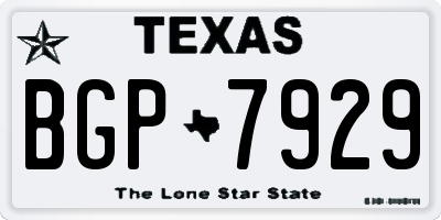 TX license plate BGP7929