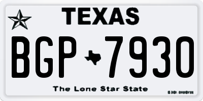 TX license plate BGP7930