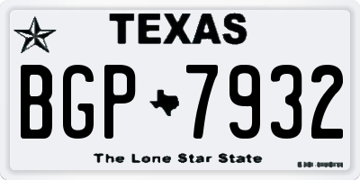 TX license plate BGP7932