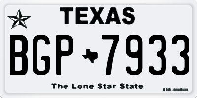 TX license plate BGP7933
