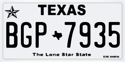 TX license plate BGP7935
