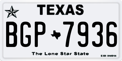 TX license plate BGP7936